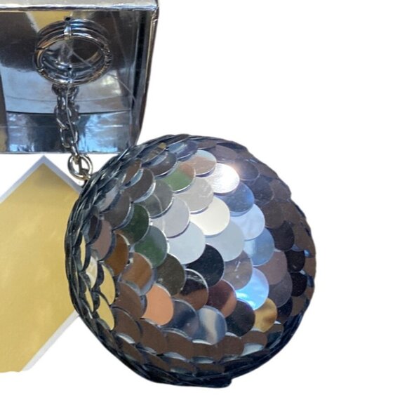 Michael Kors Accessories - Michael Kors Silver Disco Pom Pom Keychain NIB New with Tags ib Box